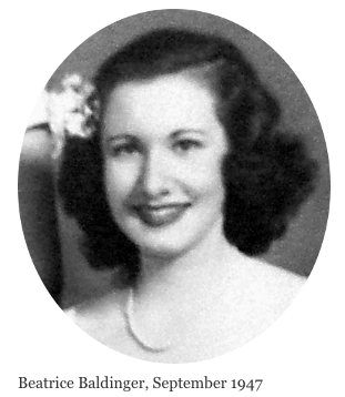 Beatrice Baldinger, September 1947 | Merry Memories | Writer Unfocused